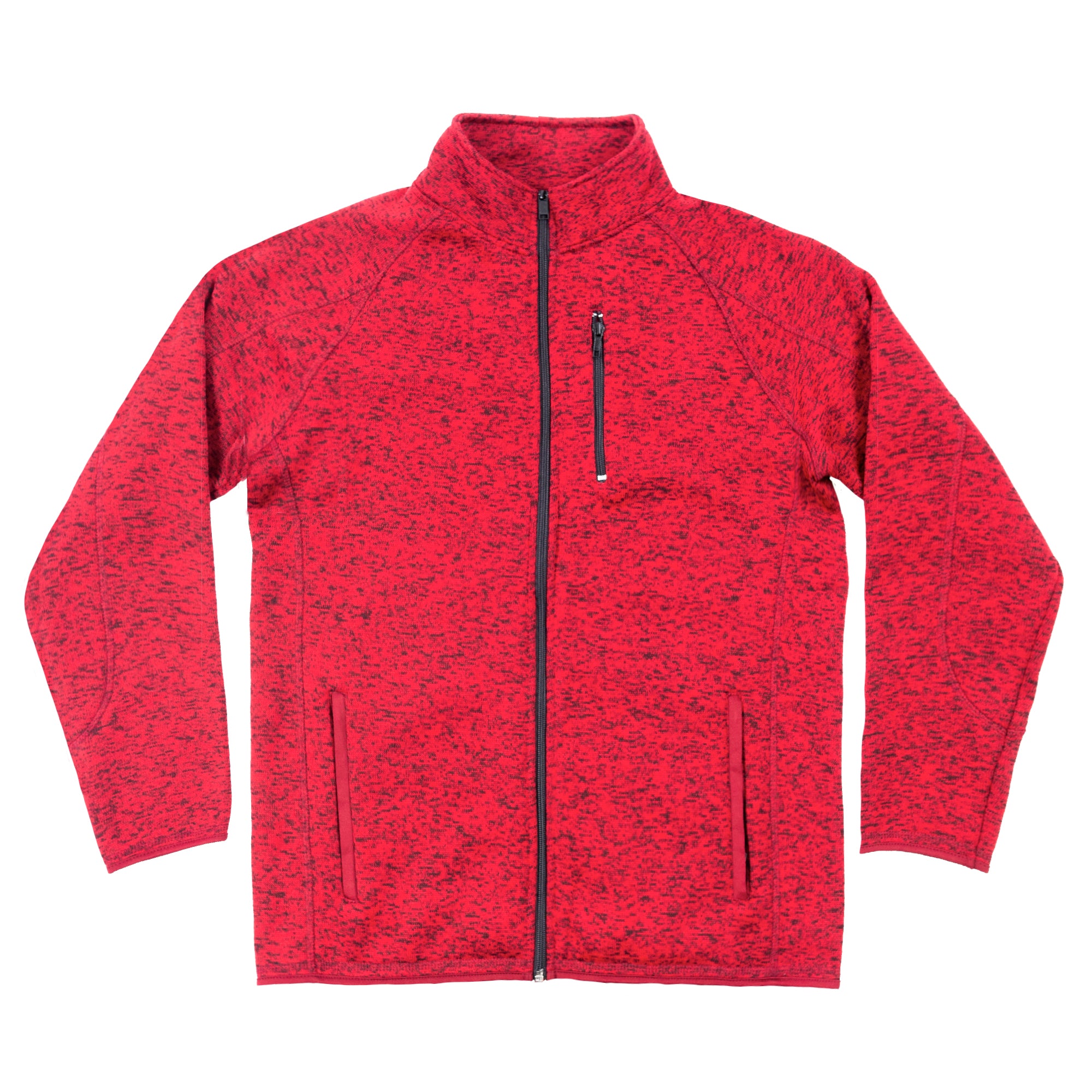 Buy heather-red LONG SLEEVE SWEATER KNIT JACKET