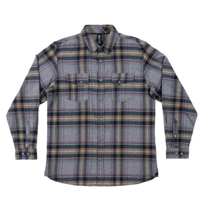 Buy light-grey BURNSIDE MENS SNAP FLANNEL