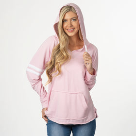 Split Coast Raw Edge Pullover Hoodie
