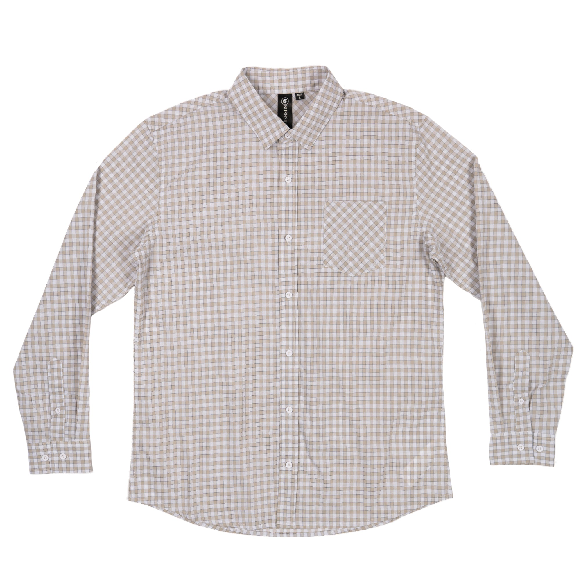 Buy grey-white-gingham TECHNICAL STRETCH &quot;BURN&quot; WOVEN