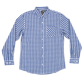 Buy navy-white-gingam TECHNICAL STRETCH &quot;BURN&quot; WOVEN