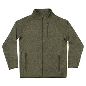 Buy military-green LONG SLEEVE SWEATER KNIT JACKET