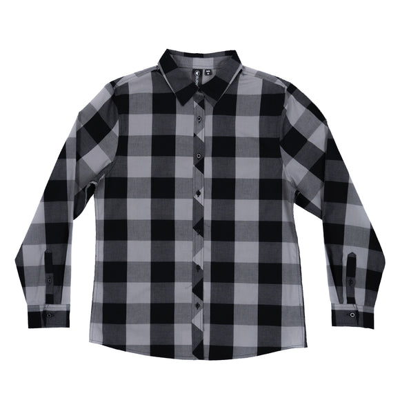LADIES LONG SLEEVE AMERICAN BUFFALO PLAID WOVEN SHIRT