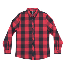 LADIES LONG SLEEVE AMERICAN BUFFALO PLAID WOVEN SHIRT - 0