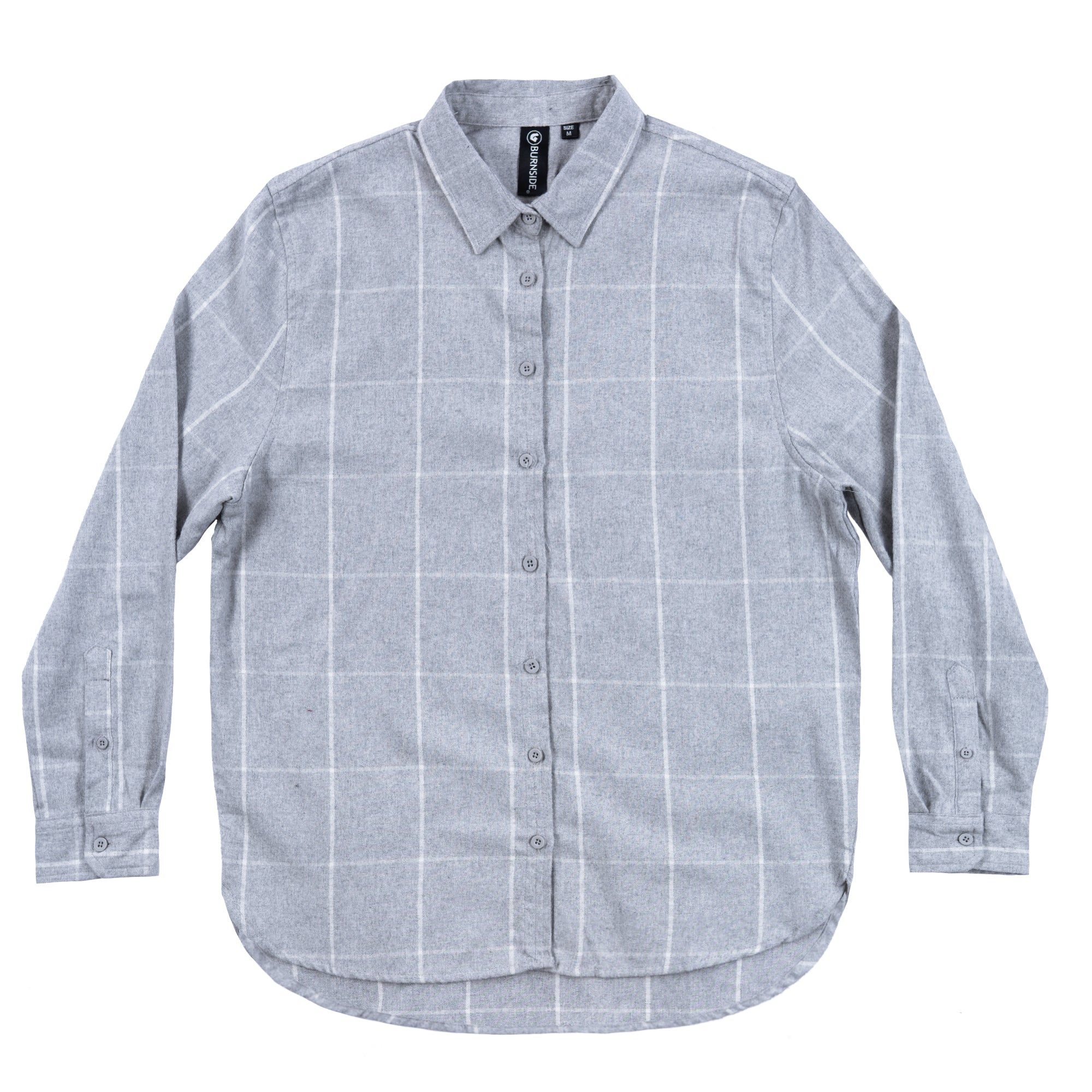 Buy grey-white LADIES &quot;BOYFRIEND&quot; PLAID FLANNEL