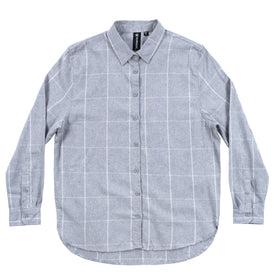Buy grey-white LADIES &quot;BOYFRIEND&quot; PLAID FLANNEL