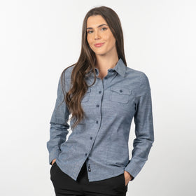 LADIES LONG SLEEVE ALL-DAY CHAMBRAY