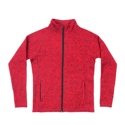 Buy heather-red LADIES LONG SLEEVE SWEATER KNIT JACKET