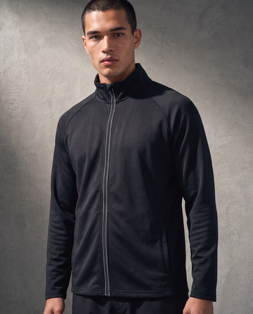 Full-Zip Micro Pique Water-Resistant Golf Jacket