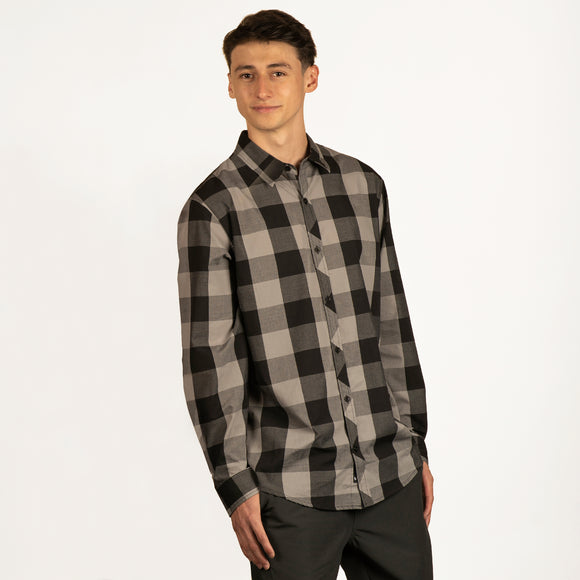 LONG SLEEVE AMERICAN BUFFALO PLAID WOVEN SHIRT