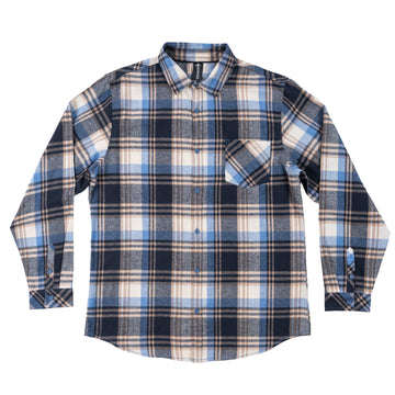 Buy blue-ecru "TRADITIONAL" ONE POCKET FLANNEL