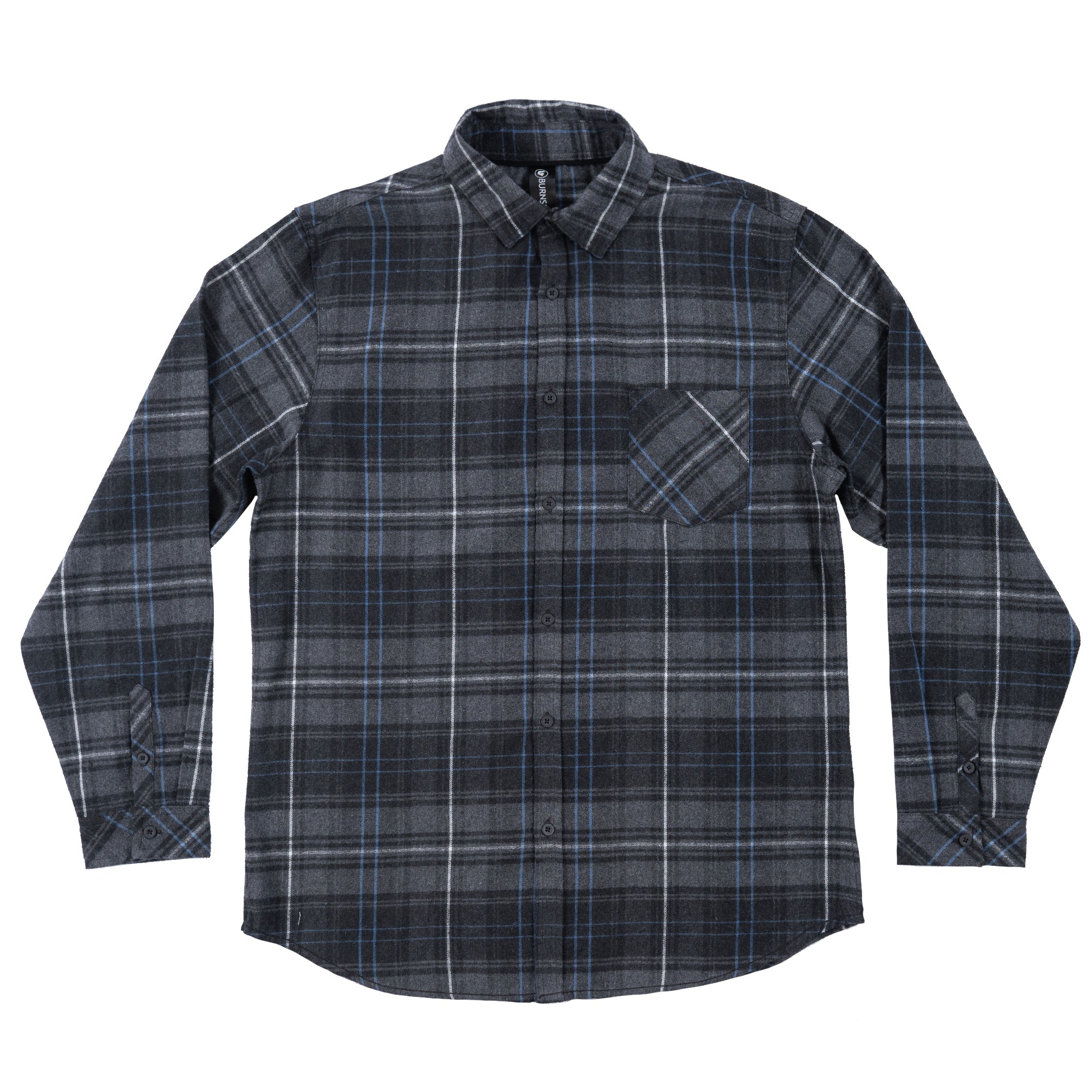 Buy charcoal-blue &quot;TRADITIONAL&quot; ONE POCKET FLANNEL