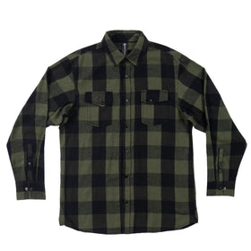 Buy army-black BURNSIDE MENS SNAP FLANNEL