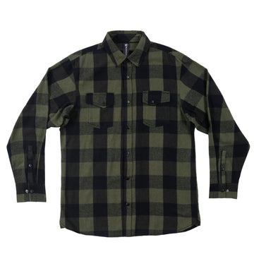 Buy army-black BURNSIDE MENS SNAP FLANNEL