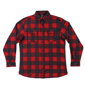 Buy red-heather-black BURNSIDE MENS SNAP FLANNEL