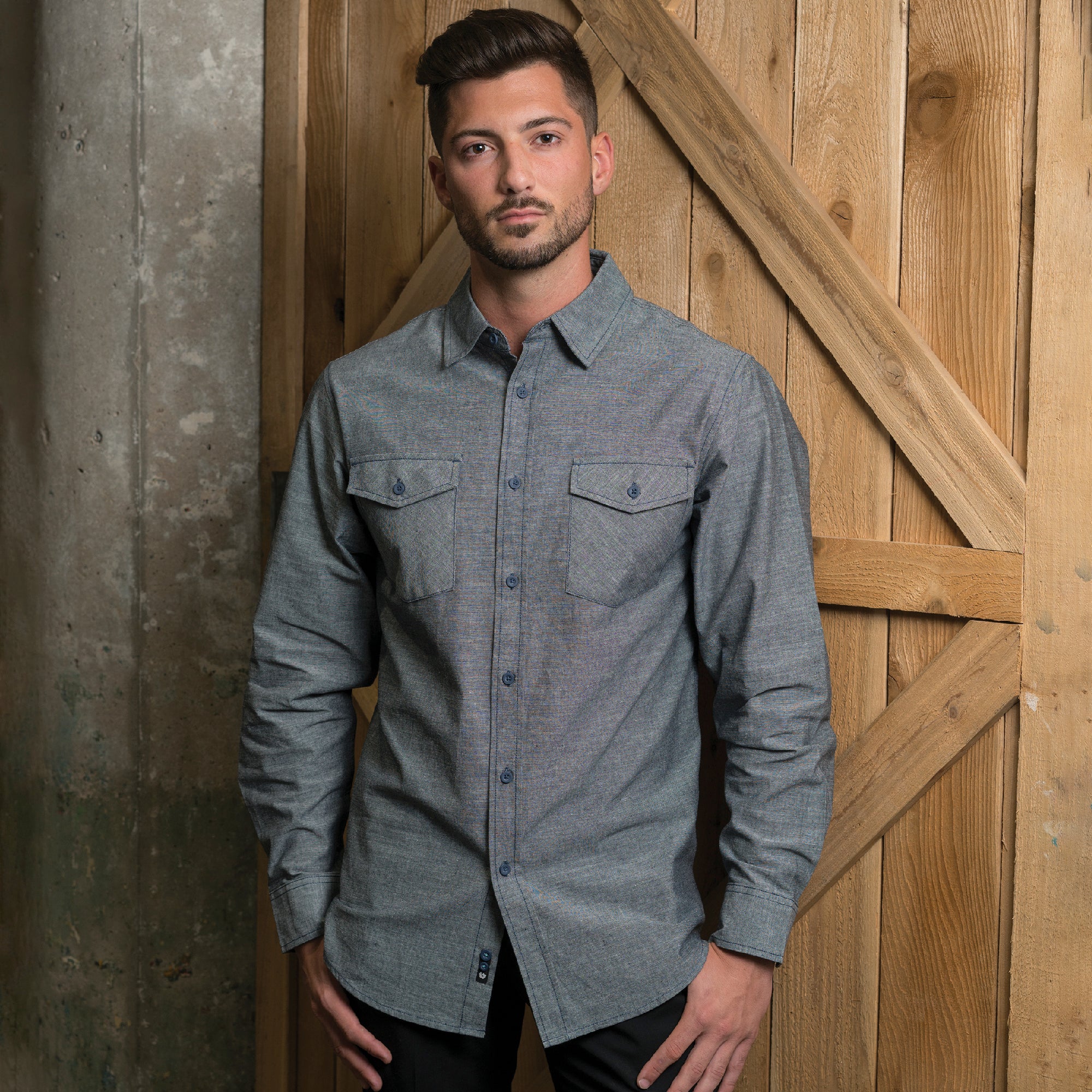 MENS LONG SLEEVE ALL-DAY CHAMBRAY