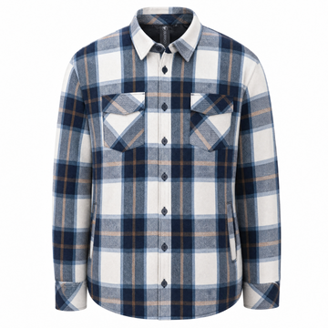 Buy navy-ecru IRONWOOD QUILTED FLANNEL JACKET