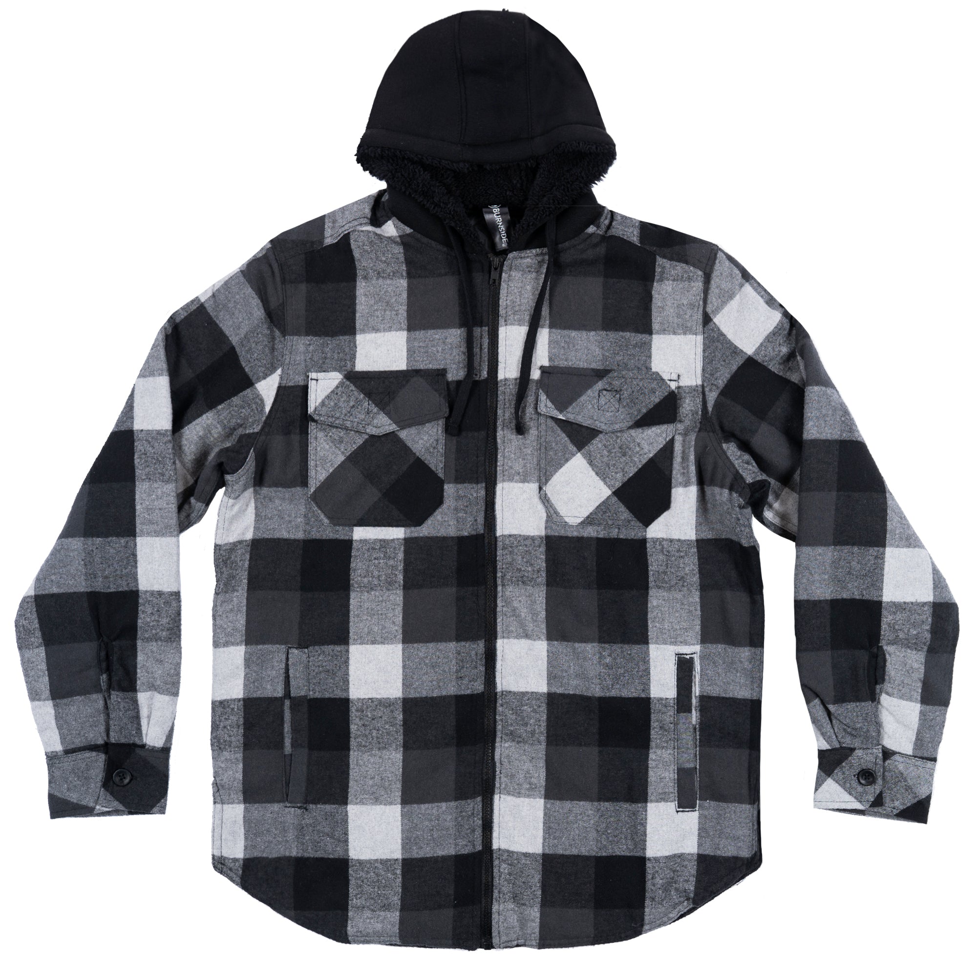 Mens Hooded Flannel Jacket Sherpa Fleece Lined Zip Up Fuzzy Hoodie Shirt Jackets,Flannel Plaid