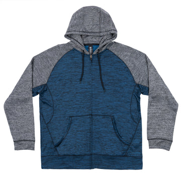 Buy navy-heather-charcoal PERFORMANCE TECH FLEECE ZIP-UP HOODIE
