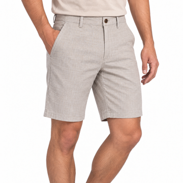 Textured Cotton/Linen Shorts