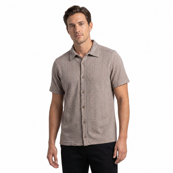 Textured Short Sleeve Sweater-Knit