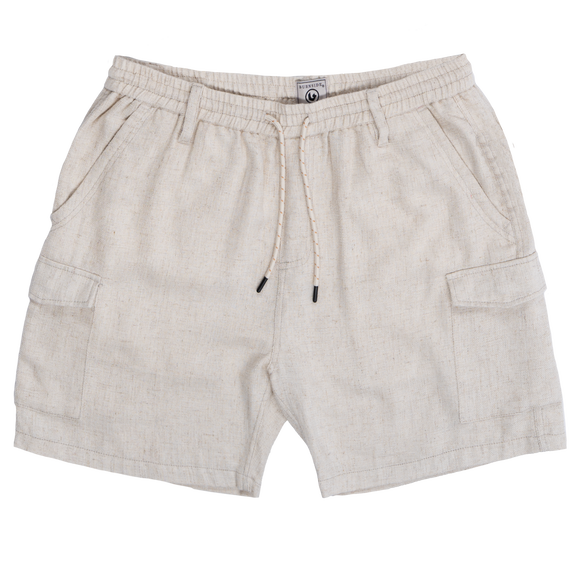 Stretch Waist Cotton/Linen Shorts