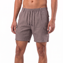Stretch Waist Cotton/Linen Shorts-1