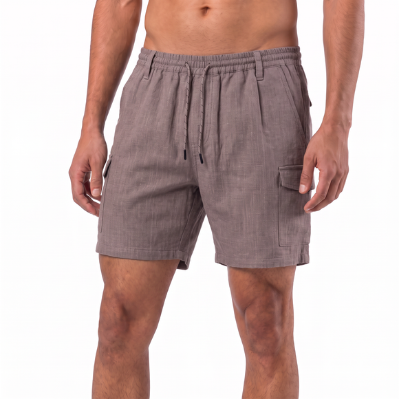 Stretch Waist Cotton/Linen Shorts