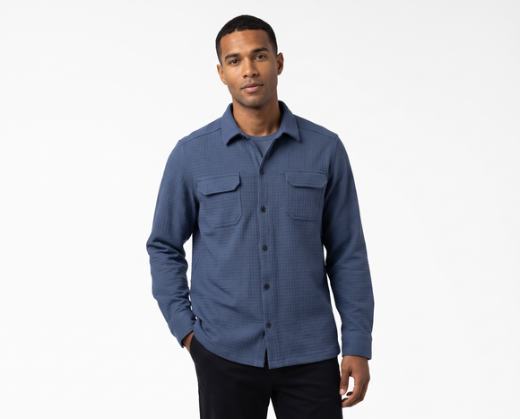 Textured Jacquard Shirt Jacket