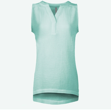 Buy mint Split Coast Crinkle Tank