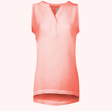 Buy peach Split Coast Crinkle Tank