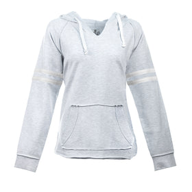 Buy heather-grey Split Coast Raw Edge Pullover Hoodie