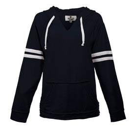 Buy navy Split Coast Raw Edge Pullover Hoodie