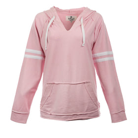 Buy pink Split Coast Raw Edge Pullover Hoodie