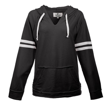 Split Coast Raw Edge Pullover Hoodie - 0