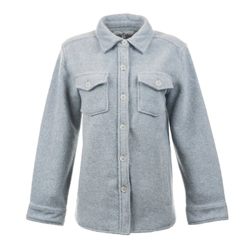 Buy heather-grey Split Coast Polar Fleece "Heartfelt" Shacket