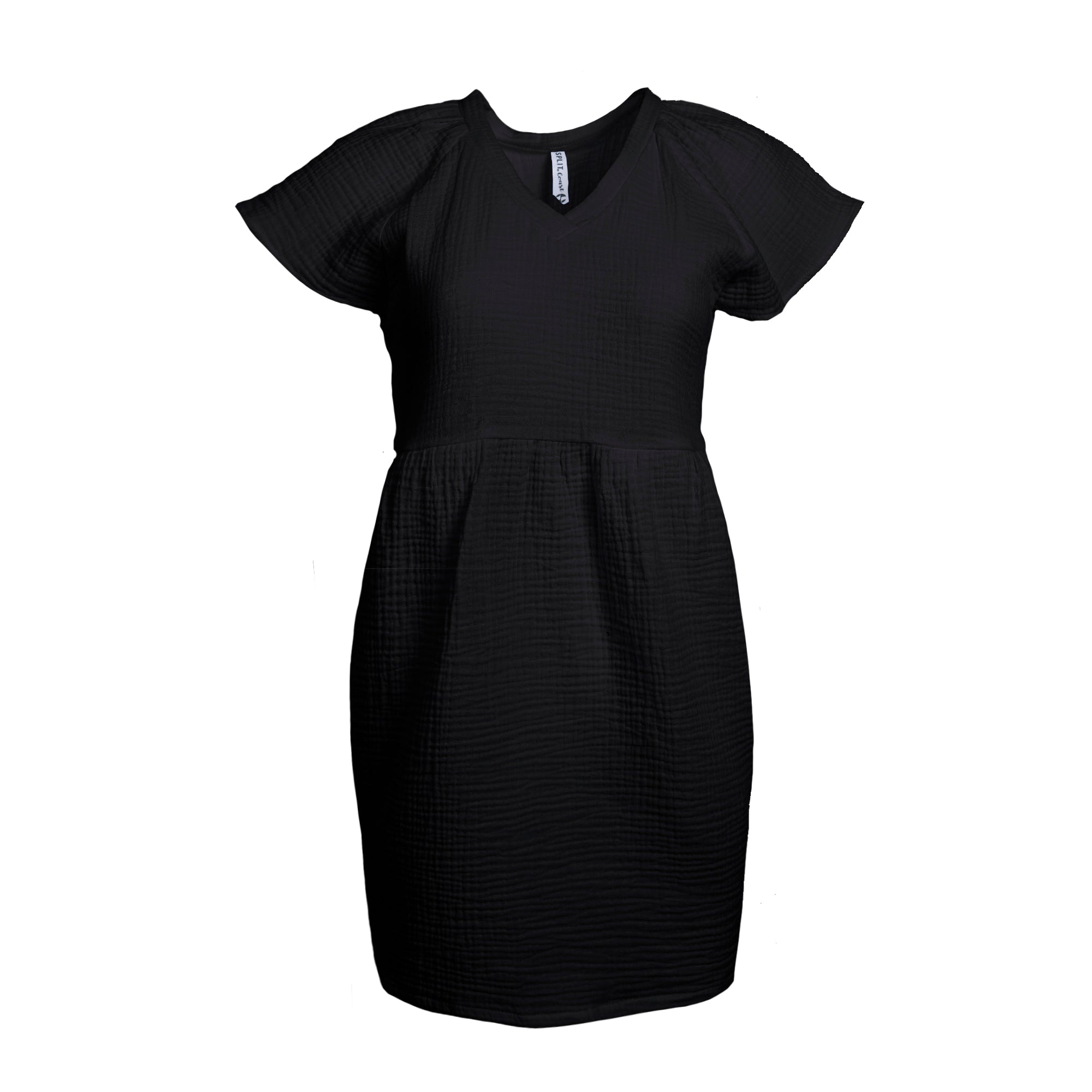 Buy black Split Coast Crinkle Dress