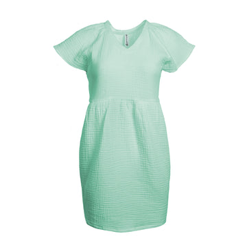 Buy mint Split Coast Crinkle Dress