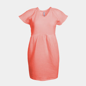 Buy peach Split Coast Crinkle Dress