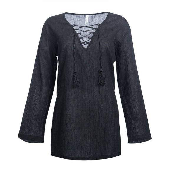 Split Coast Swim Cover-Up Pullover