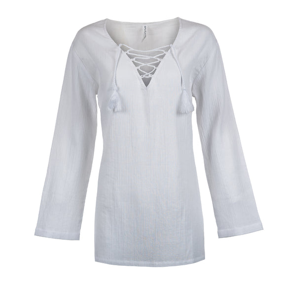Split Coast Swim Cover-Up Pullover