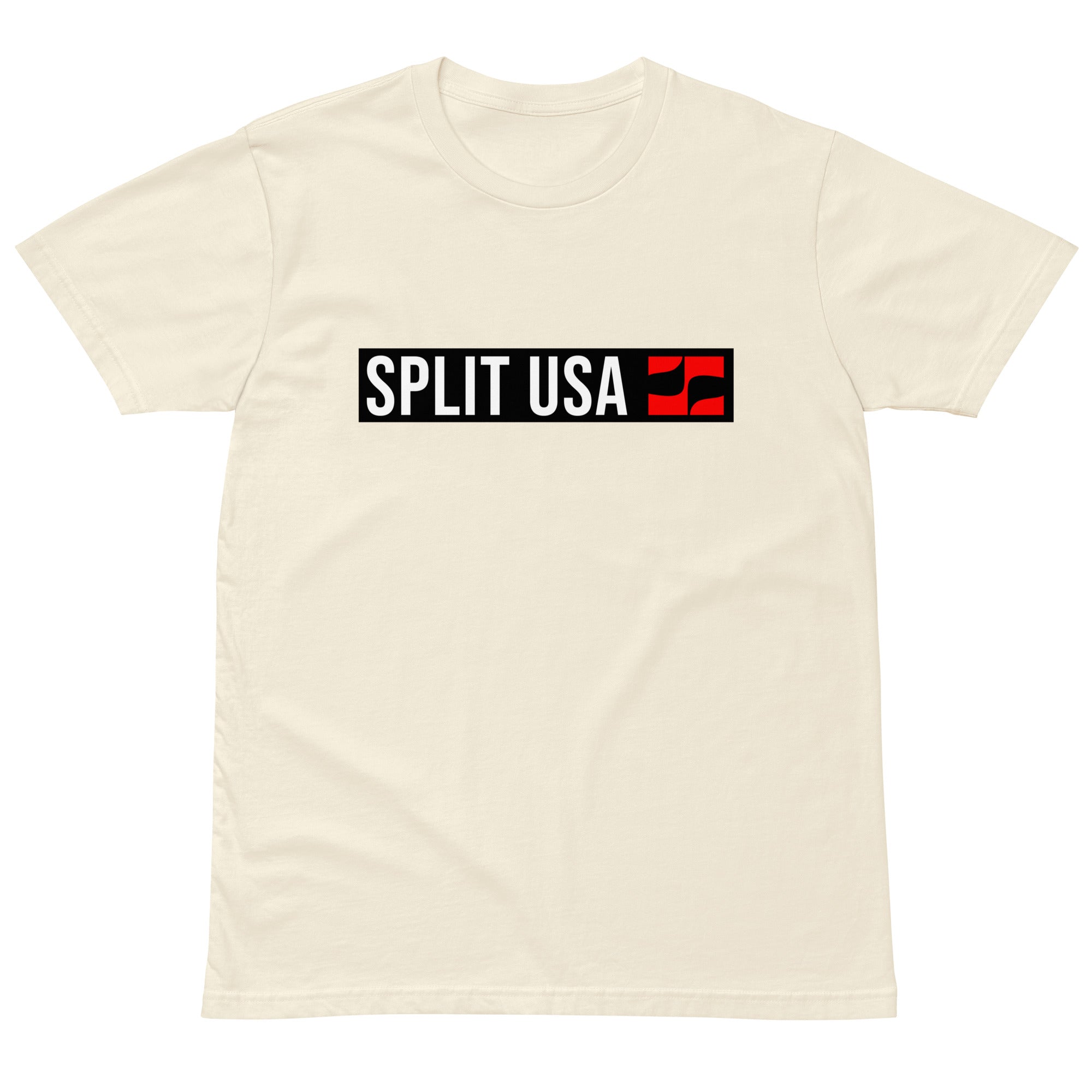 Buy natural SPLIT Red Bar Logo Graphic Tee