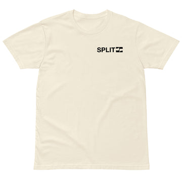 Buy natural SPLIT Black Logo Graphic Tee